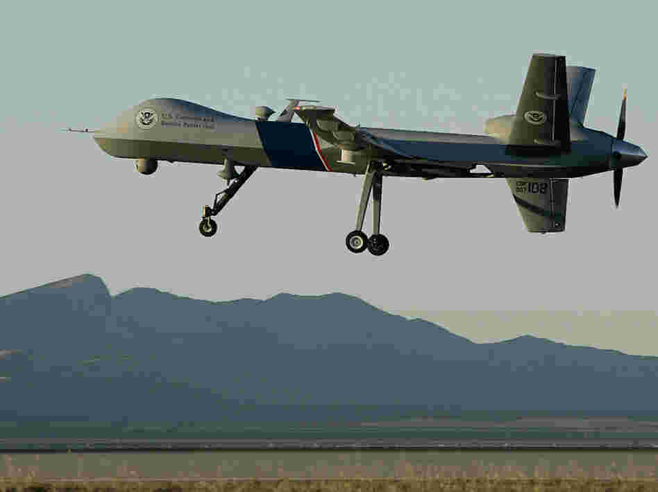  A Predator drone takes off on a U.S. Customs Border Protection mission from Fort Huachuca, Ariz. 