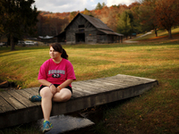 Savannah Davis, 16, of Lufkin, Texas, poses on the Wellspring campus.