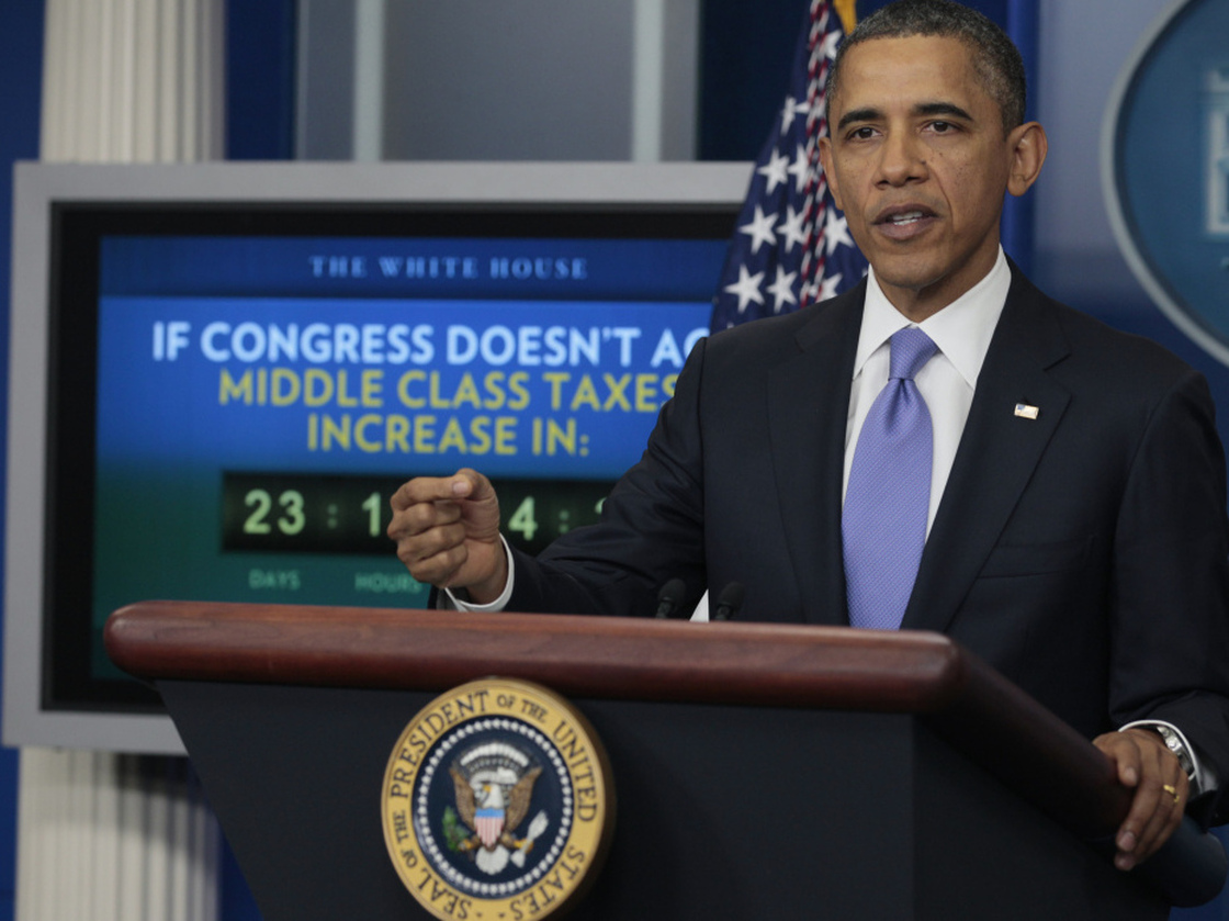 President Obama at news conference, Dec. 8, 2011. 