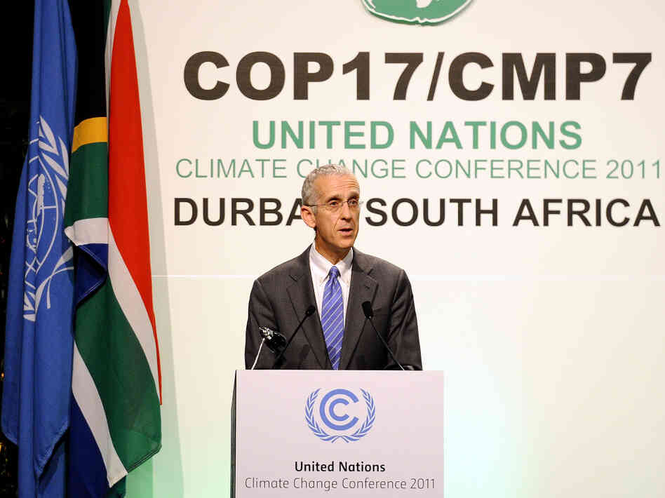 U.S. envoy Todd Stern delivers a speech on Thursday in Durban, South Africa, during the U.N. Climate Change Conference. 
