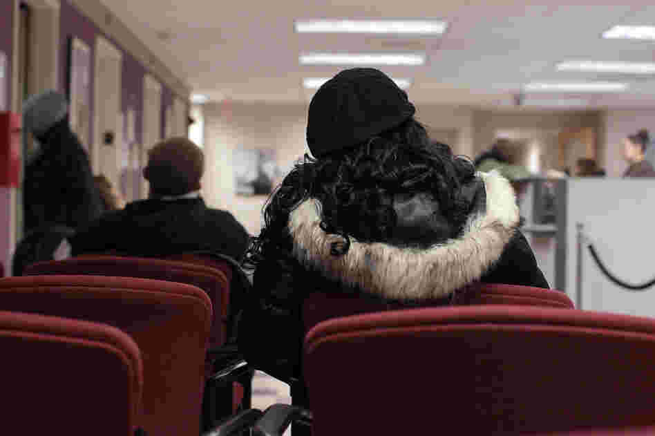 People wait to see a career adviser at a training center operated by the New York Department of Labor in New York City. NPR and the Kaiser Family Foundation conducted a survey on the emotional, physical and financial effects of being without work for a year or more. Nearly 70 percent of respondents would like the government to offer more job training opportunities. People wait to see a career adviser at a training center operated by the New York Department of Labor in New York City. NPR and the Kaiser Family Foundation conducted a survey on the emotional, physical and financial effects of being without work for a year or more. Nearly 70 percent of respondents would like the government to offer more job training opportunities.