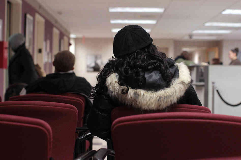 People wait to see a career adviser at a training center operated by the New York Department of Labor in New York City. NPR and the Kaiser Family Foundation conducted a survey on the emotional, physical and financial effects of being without work for a year or more. Nearly 70 percent of respondents would like the government to offer more job training opportunities. People wait to see a career adviser at a training center operated by the New York Department of Labor in New York City. NPR and the Kaiser Family Foundation conducted a survey on the emotional, physical and financial effects of being without work for a year or more. Nearly 70 percent of respondents would like the government to offer more job training opportunities.