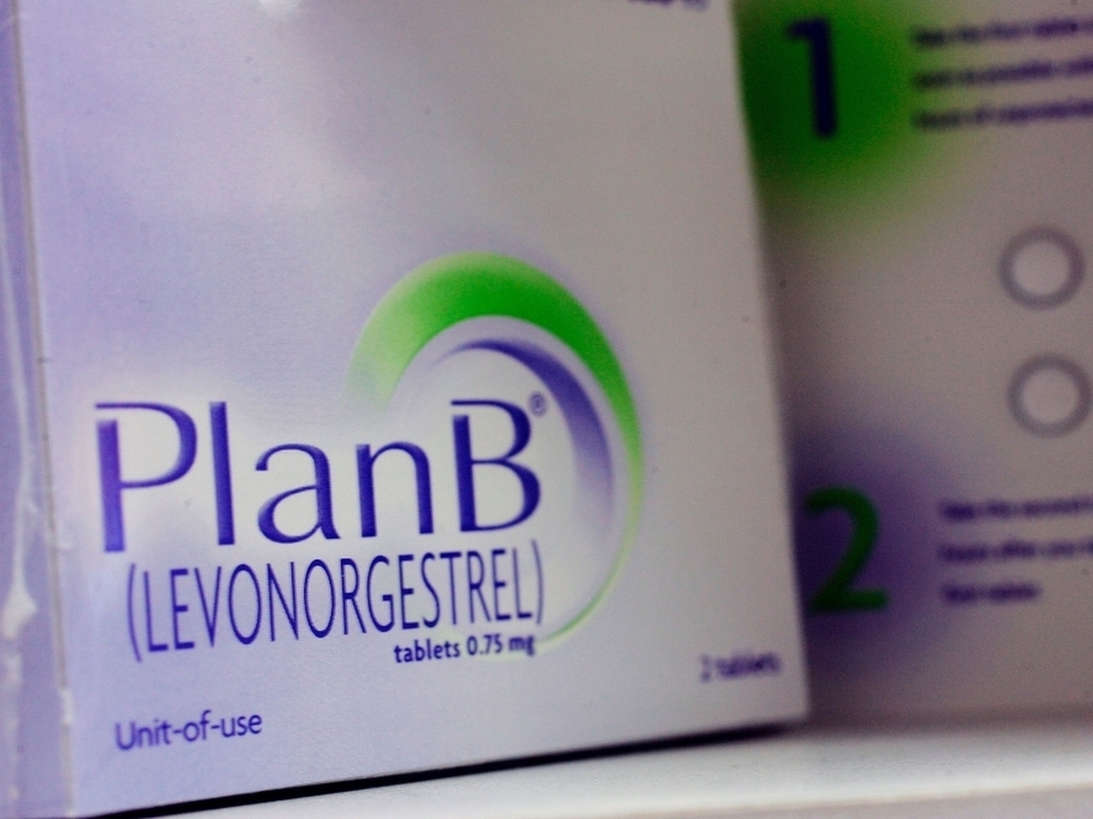 The Plan B pill, also known as the "morning after" pill, is displayed on a pharmacy shelf in Boston in 2006.