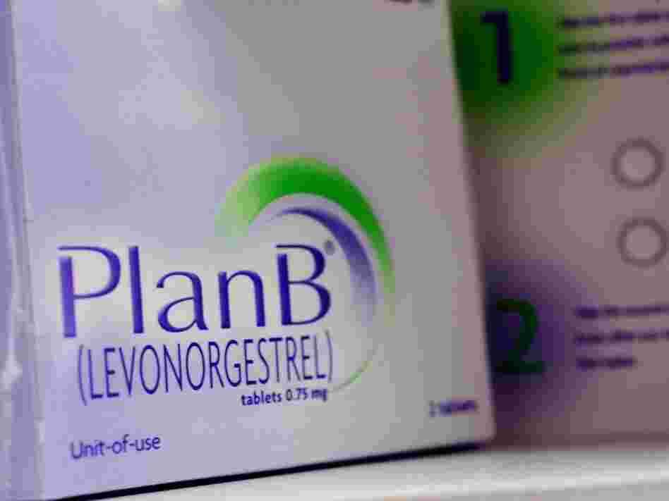The Plan B pill, also known as the "morning after" pill, is displayed on a pharmacy shelf in Boston in 2006.