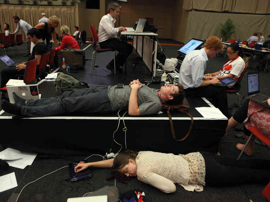 Delegates worked into the early hours of Sunday morning on the final day of the climate talks in Durban, South Africa.