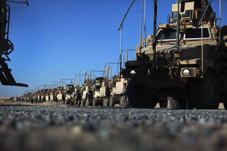 A day after leaving Iraq last week, U.S. Army soldiers from the 1st Cavalry Division lined up their armored vehicles near Kuwait City, Kuwait. Armored equipment will not stay behind after troops leave Iraq, but other property may. A day after leaving Iraq last week, U.S. Army soldiers from the 1st Cavalry Division lined up their armored vehicles near Kuwait City, Kuwait. Armored equipment will not stay behind after troops leave Iraq, but other property may.
