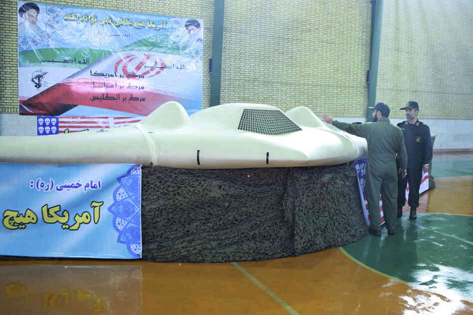 This photo released by Iran's Revolutionary Guards purports to show the U.S. RQ-170 Sentinel drone that went down earlier this month in Iran. 