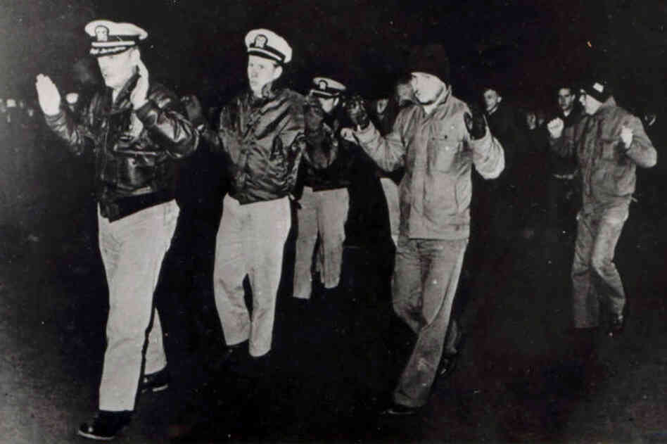 The crew of the Pueblo, more than 80 men, was held for nearly a year in North Korea.  Their ship was turned into a floating museum near Pyongyang. 