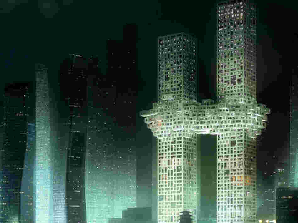 An artist's rendering provided by Dutch architectural company MVRDV of its design for two skyscrapers in Seoul. An artist's rendering provided by Dutch architectural company MVRDV of its design for two skyscrapers in Seoul.