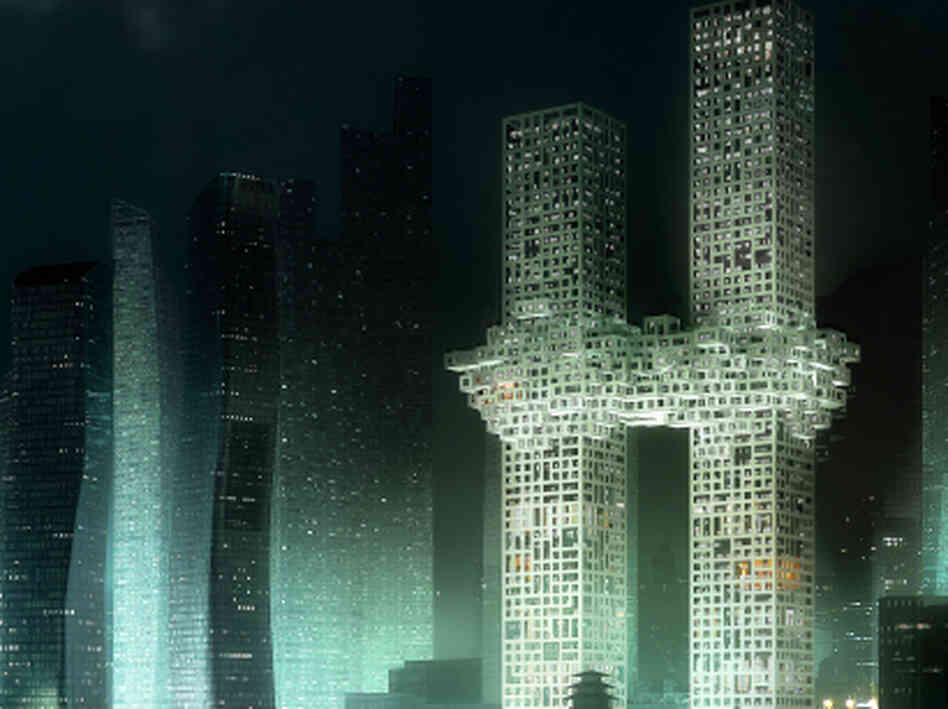 An artist's rendering provided by Dutch architectural company MVRDV of its design for two skyscrapers in Seoul. An artist's rendering provided by Dutch architectural company MVRDV of its design for two skyscrapers in Seoul.