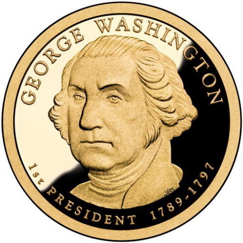 The $1 George Washington coin.