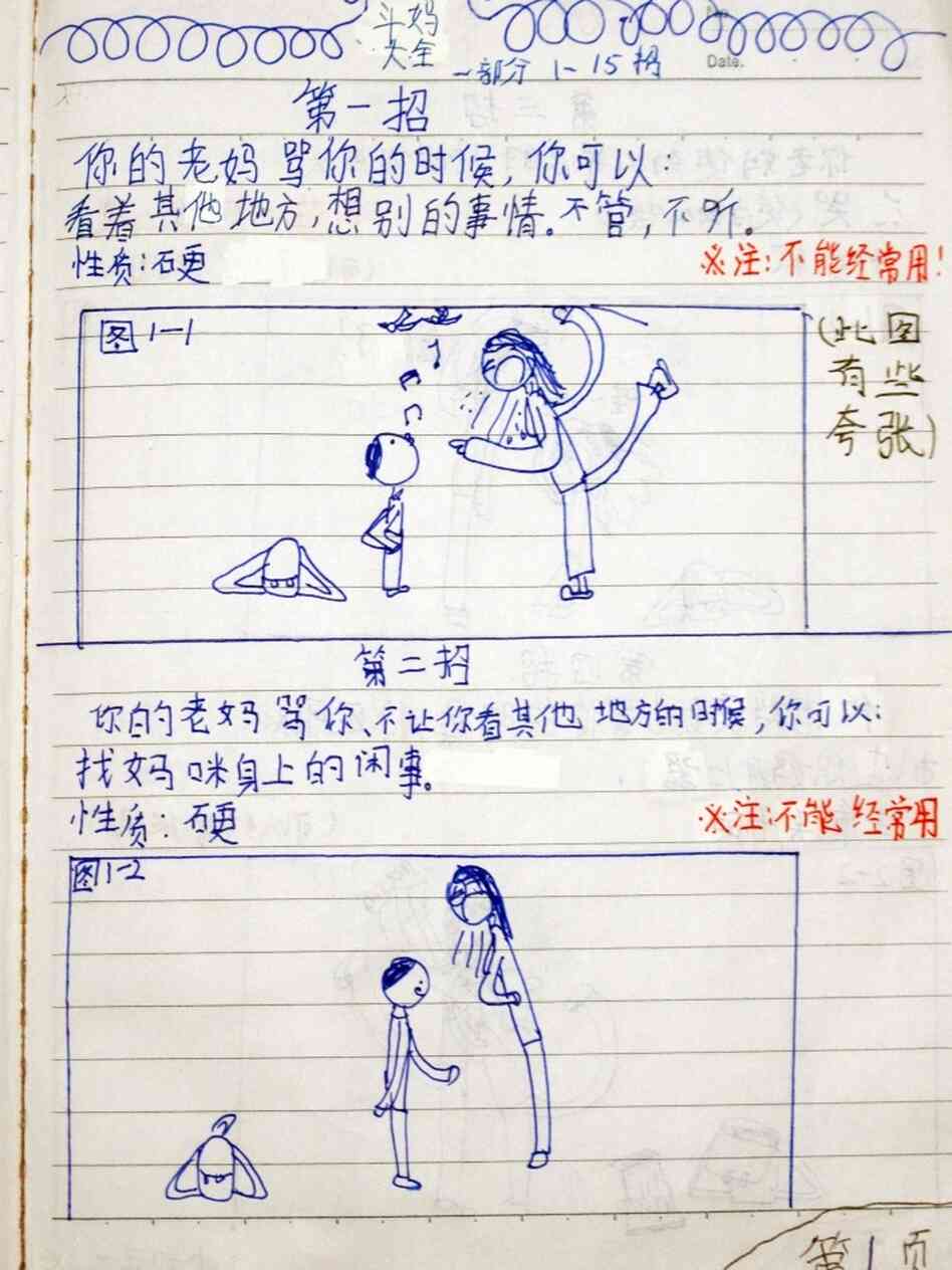 This is the drawing on the first page of The Complete Book of Combat With Mum, which Chen Leshui's dad posted online.