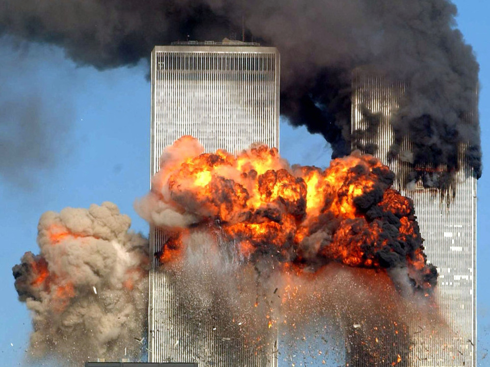 Sept. 11, 2001: The twin towers at the World Trade Center in New York City.