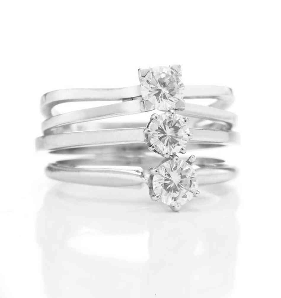 Burton gave Taylor this group of three diamond rings after she beat him in a game of ping-pong – hence their name, the "Ping Pong Diamonds."