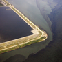 Algae blooms in the mouth of the Elizabeth River in Norfolk, Va., on July 31, 2010. Rain, high temperatures, and pollution from agricultural runoff made for ideal algae bloom conditions.