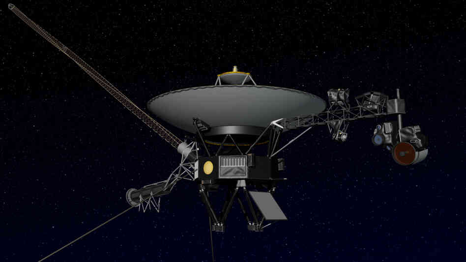 Artist's concept of NASA's Voyager spacecraft. For 35 years, the probes have been beaming images and information back to Earth via a 23-watt transmitter.