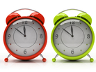 Alarm clocks about to strike 12.