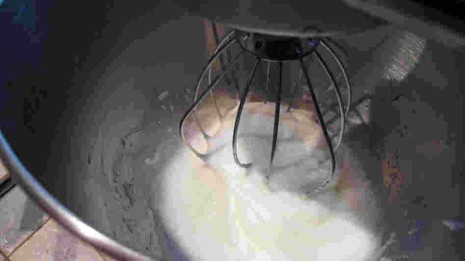 Egg whites in mixer Egg whites in mixer