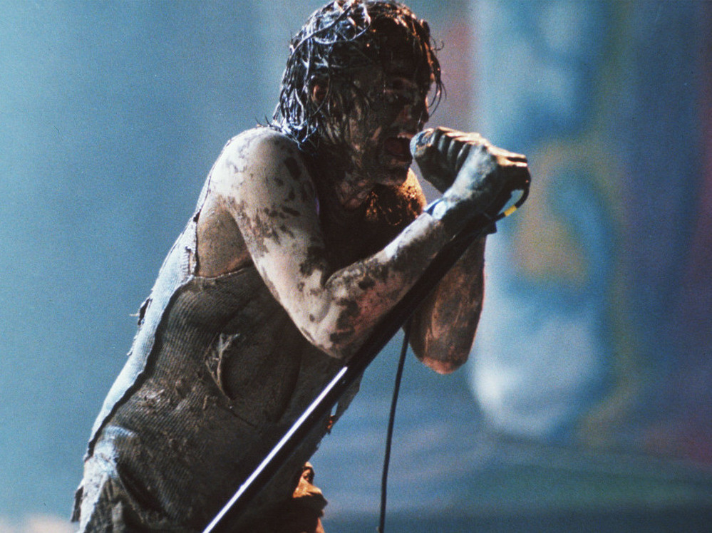 Trent Reznor performs with Nine Inch Nails at Woodstock '94. 
