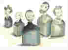 Illustration: Sculpted busts of geniuses Illustration: Sculpted busts of geniuses