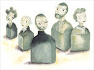 Illustration: Sculpted busts of geniuses Illustration: Sculpted busts of geniuses