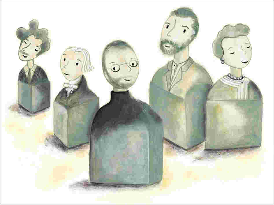 Illustration: Sculpted busts of geniuses Illustration: Sculpted busts of geniuses