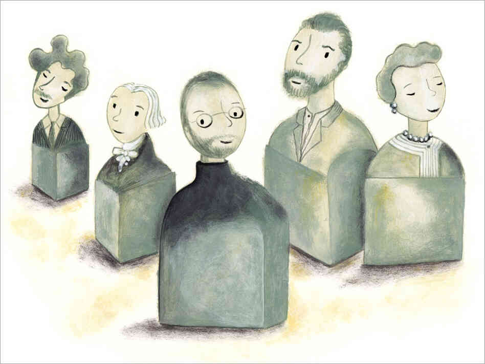 Illustration: Sculpted busts of geniuses Illustration: Sculpted busts of geniuses