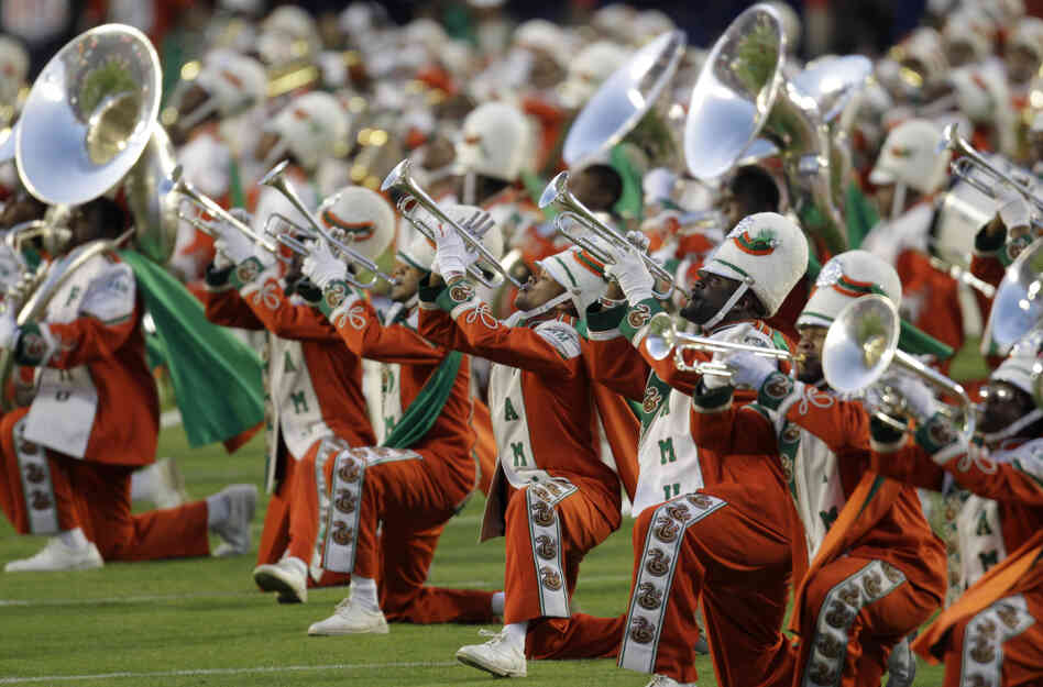 The Florida A&M University band performs at the 2010 Super bowl. 