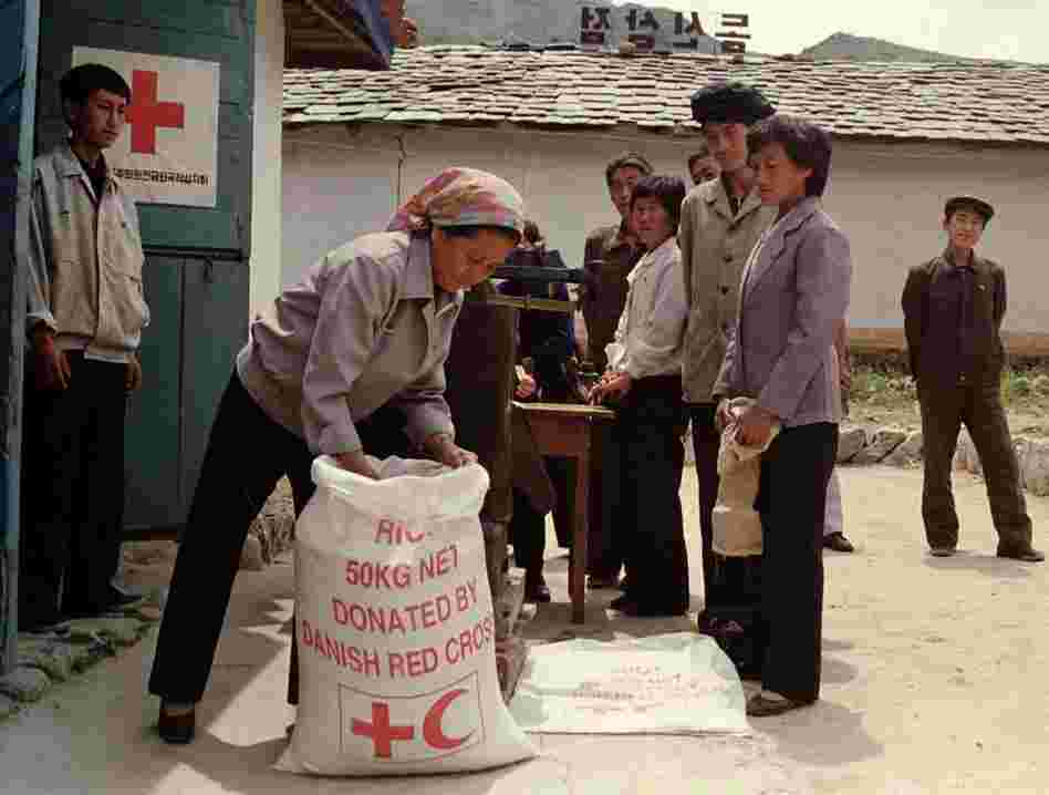 North Korean residents line up to receive food rations at a Red Cross distribution center in Tongsin, North Korea, in 1997. Discussions over U.S. food aid to the reclusive country were to take place Monday. "You could, in a very real sense, see the needs for food assistance," said an official with Mercy Corps, after a September 2011 visit to the country. North Korean residents line up to receive food rations at a Red Cross distribution center in Tongsin, North Korea, in 1997. Discussions over U.S. food aid to the reclusive country were to take place Monday. "You could, in a very real sense, see the needs for food assistance," said an official with Mercy Corps, after a September 2011 visit to the country.