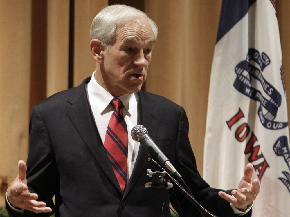 Rep. Ron Paul at a town hall in Marshalltown, Iowa, Dec. 10, 2011. 
