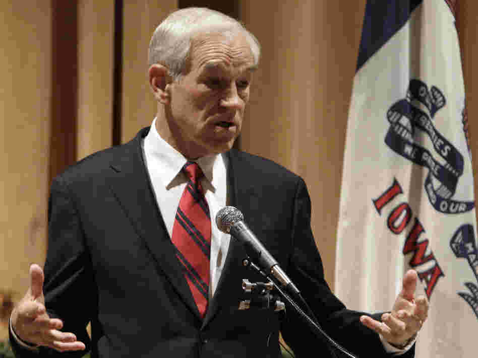 Rep. Ron Paul at a town hall in Marshalltown, Iowa, Dec. 10, 2011. 