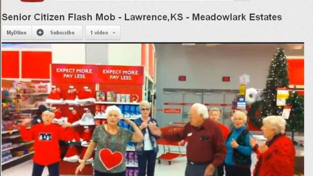 The senior citizens flash mob in Kansas. (YouTube)