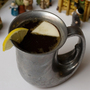 A cup of wassail, a warm mulled drink.
