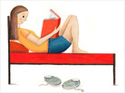 Teen reads a book Teen reads a book