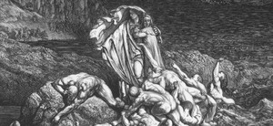 Hell was much written and thought about in 2011. In this 18th century engraving accompanying Dante's Inferno, Virgil leads the poet past souls writhing in torment in the River Styx.