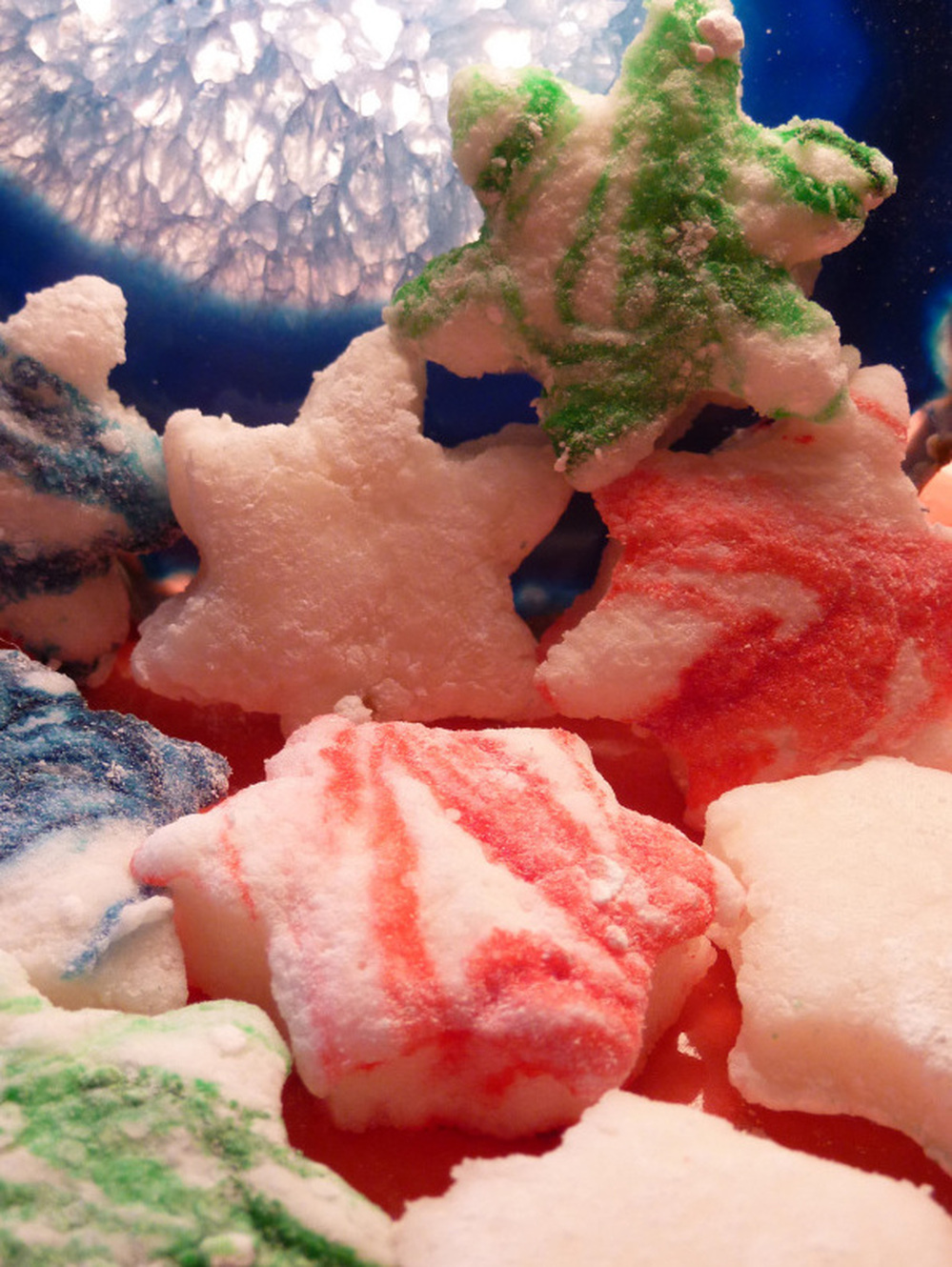 Home-made marshmallows in assorted shapes and colors