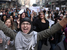 Hundreds of Egyptian women march at Cairo streets, angered by the recent violence used against them in clashes with police. Hundreds of Egyptian women march at Cairo streets, angered by the recent violence used against them in clashes with police.