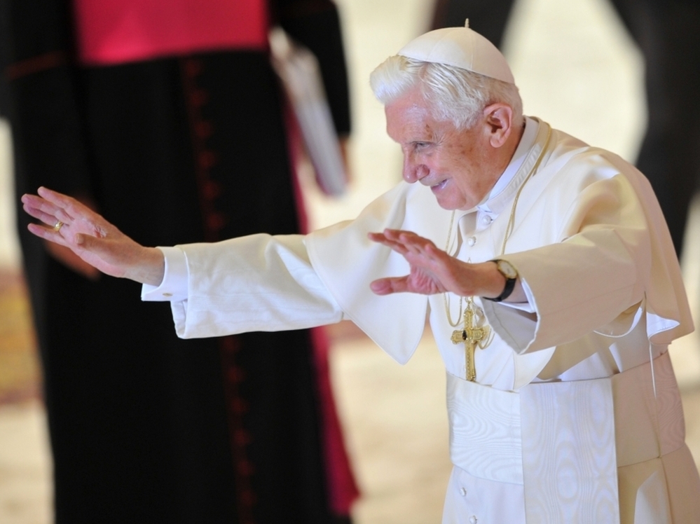  Pope Benedict XVI during his weekly general audience at the Vatican on Dec. 14, 2011.