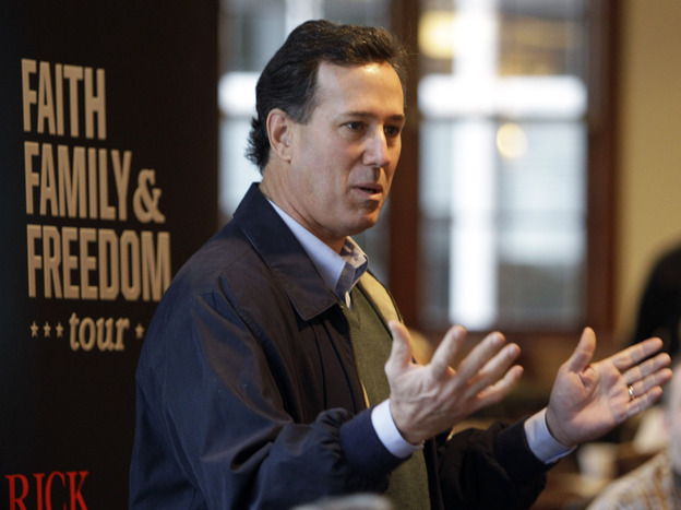 Rick Santorum in Pella, Iowa, Tuesday, Dec. 20, 2011.