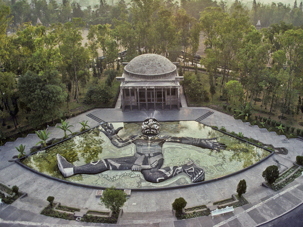 Diego Rivera's fountain of the Aztec rain god Tlaloc is a pumping station in Mexico City's municipal water system. It fell into disrepair for some time, but has recently been restored.