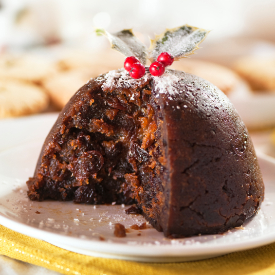 Many put a sprig of holly -- a reference to Jesus's crown of thorns, according to some sources -- on top of the pudding just before it's served.