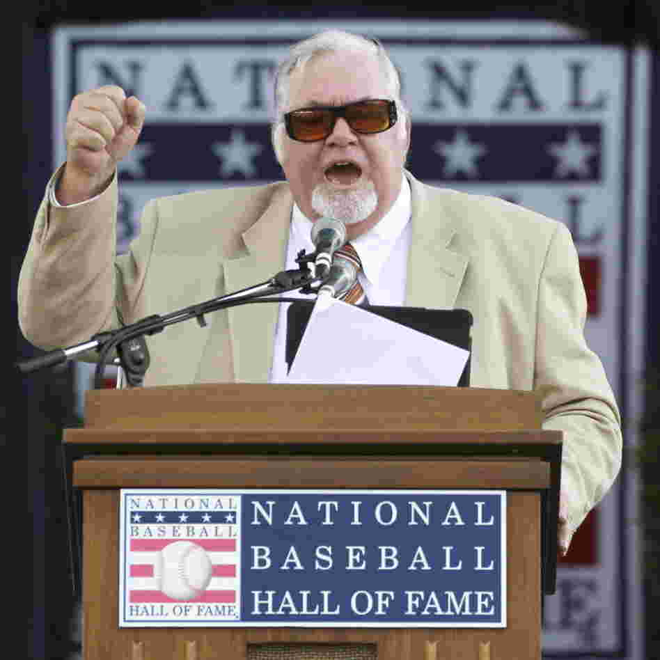 July 23, 2011: Sportswriter Bill Conlin speaking at the National Baseball Hall of Fame.