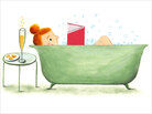 Illustration: A woman reads a book in the bathtub. Illustration: A woman reads a book in the bathtub.