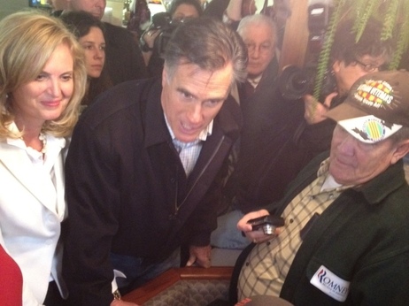 Mitt and Ann Romney campaign at Village Pizza in Newport, N.H. Mitt and Ann Romney campaign at Village Pizza in Newport, N.H.