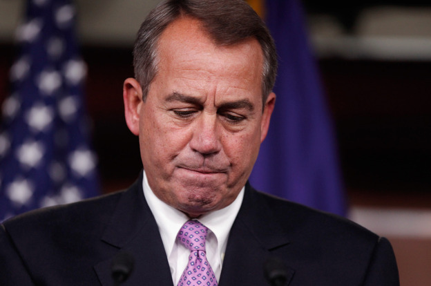 Speaker of the House John Boehner (R-OH) holds a news conference to announce that he and Senate Majority Leader Harry Reid (D-NV) had negotiated deal on the payroll tax cut.