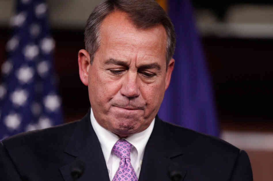 Speaker of the House John Boehner (R-OH) holds a news conference to announce that he and Senate Majority Leader Harry Reid (D-NV) had negotiated deal on the payroll tax cut.