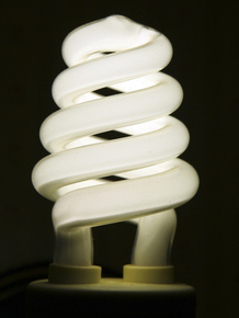 The National Electrical Manufacturers Association says compact fluorescent bulbs like this are significantly more efficient than incandescent bulbs. The National Electrical Manufacturers Association says compact fluorescent bulbs like this are significantly more efficient than incandescent bulbs.