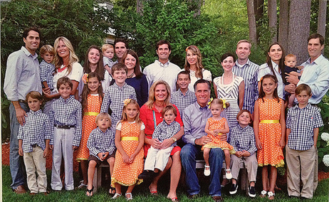 Mitt Romney's holiday card for 2011 shows his entire large family. Mitt Romney's holiday card for 2011 shows his entire large family.