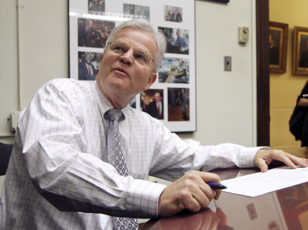 Former Louisiana Gov. Buddy Roemer files candidacy papers to run in the New Hampshire presidential primary in Concord, N.H. in October. 