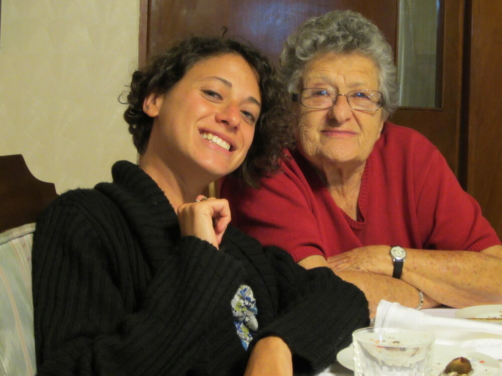 Dora Schmidt (right) was born in Poland and moved to Mexico City at age 3. She now has 16 grandchildren, including Alex (left).